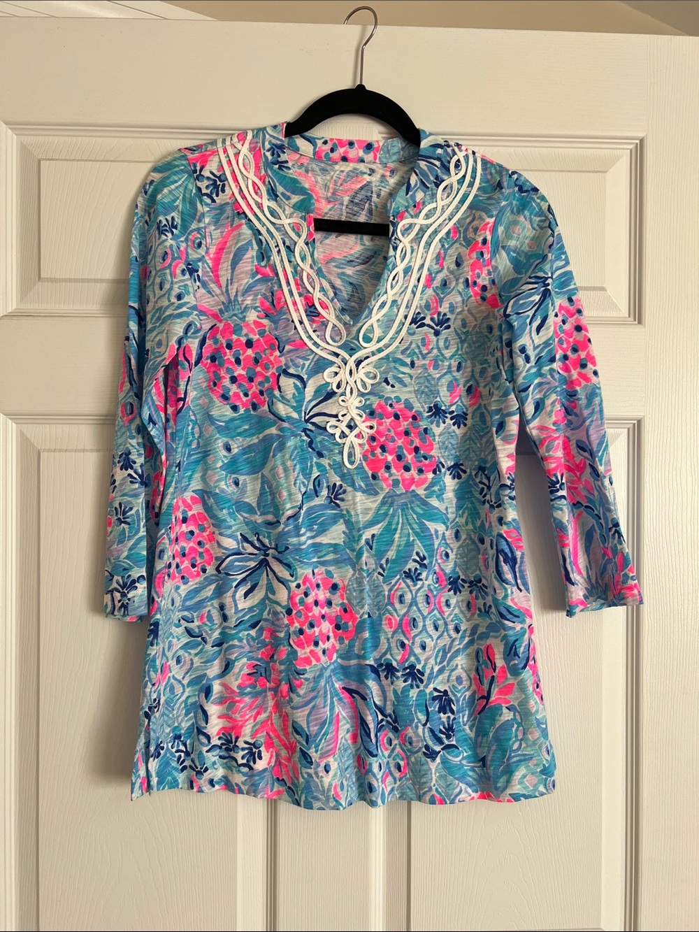 Lilly Pulitzer Kaia top blue pink XS